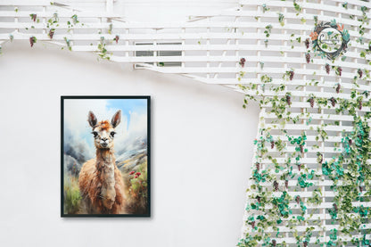 Watercolor Llama - Multicolor Unframed Premium Painting Poster Print - Animal Wall Art, Funny Farm Decor, Colourful Farmer Gift - CanvasityCrafts - Free Shipping