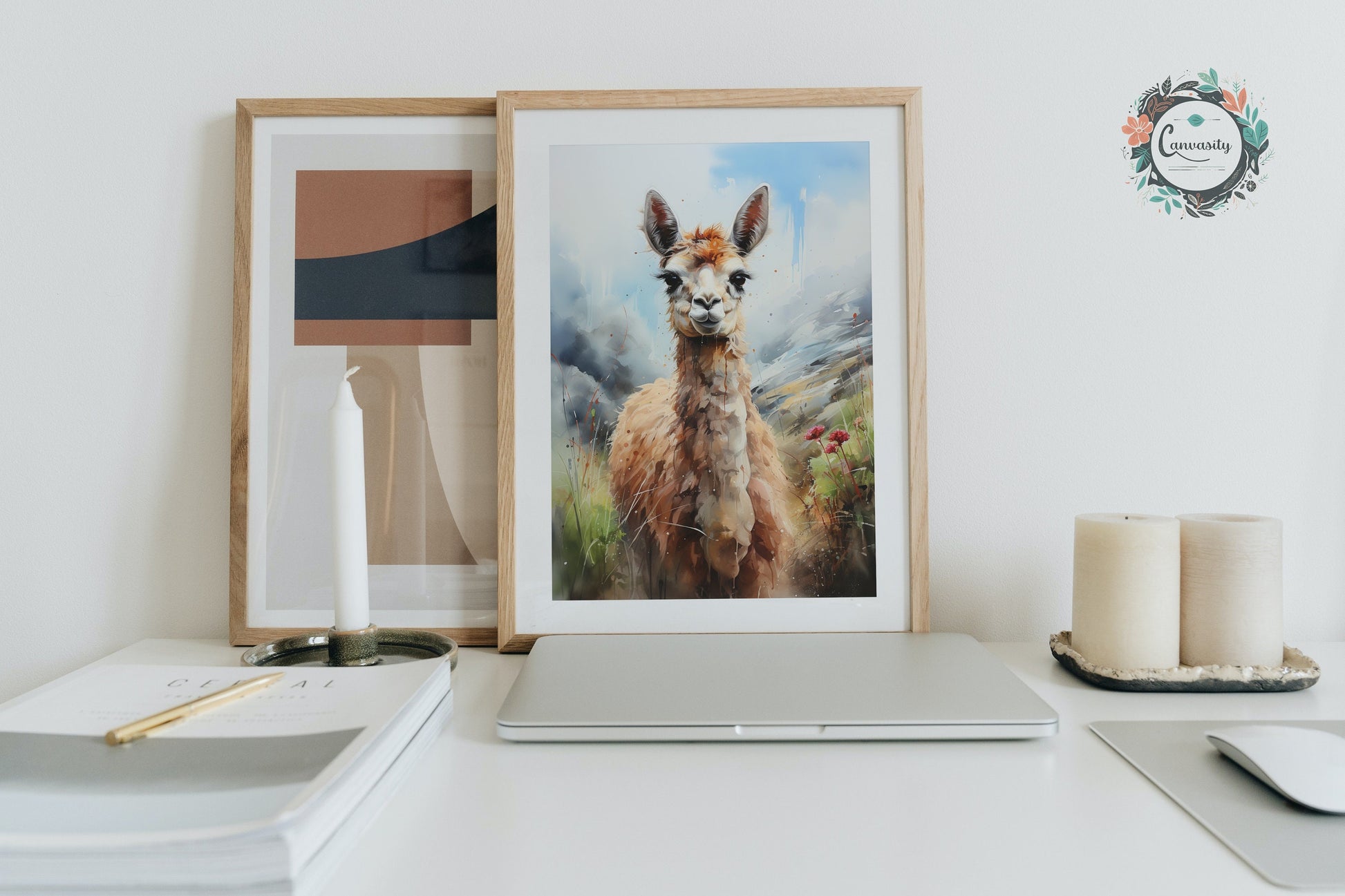 Watercolor Llama - Multicolor Unframed Premium Painting Poster Print - Animal Wall Art, Funny Farm Decor, Colourful Farmer Gift - CanvasityCrafts - Free Shipping