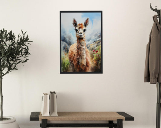 Watercolor Llama - Multicolor Unframed Premium Painting Poster Print - Animal Wall Art, Funny Farm Decor, Colourful Farmer Gift - CanvasityCrafts - Free Shipping