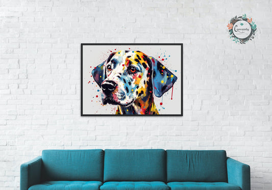 Colorful Dalmatian Poster - Colorful Watercolor Pop Art Print, Animal Wall Art Gift for Dog Lovers, Mom, Dad - CanvasityCrafts - Free Shipping