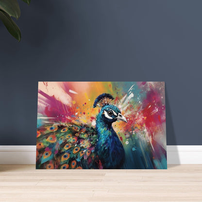 Watercolor Peacock Wall Art Print - Unframed Colorful Gift for Bird Lovers, Farmer, Mom or Dad, Bird Painting - CanvasityCrafts - Free Shipping