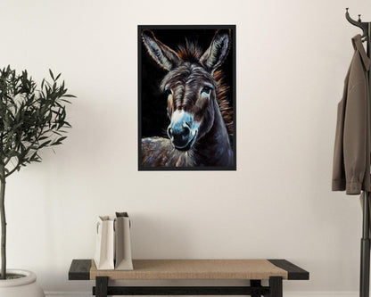 Grey Donkey Poster Print - Beautiful Oil Painting Wildlife Animal Wall Art, Farm Animal, Farmer Gift, Mule Equine Vintage Fine Art - CanvasityCrafts - Free Shipping