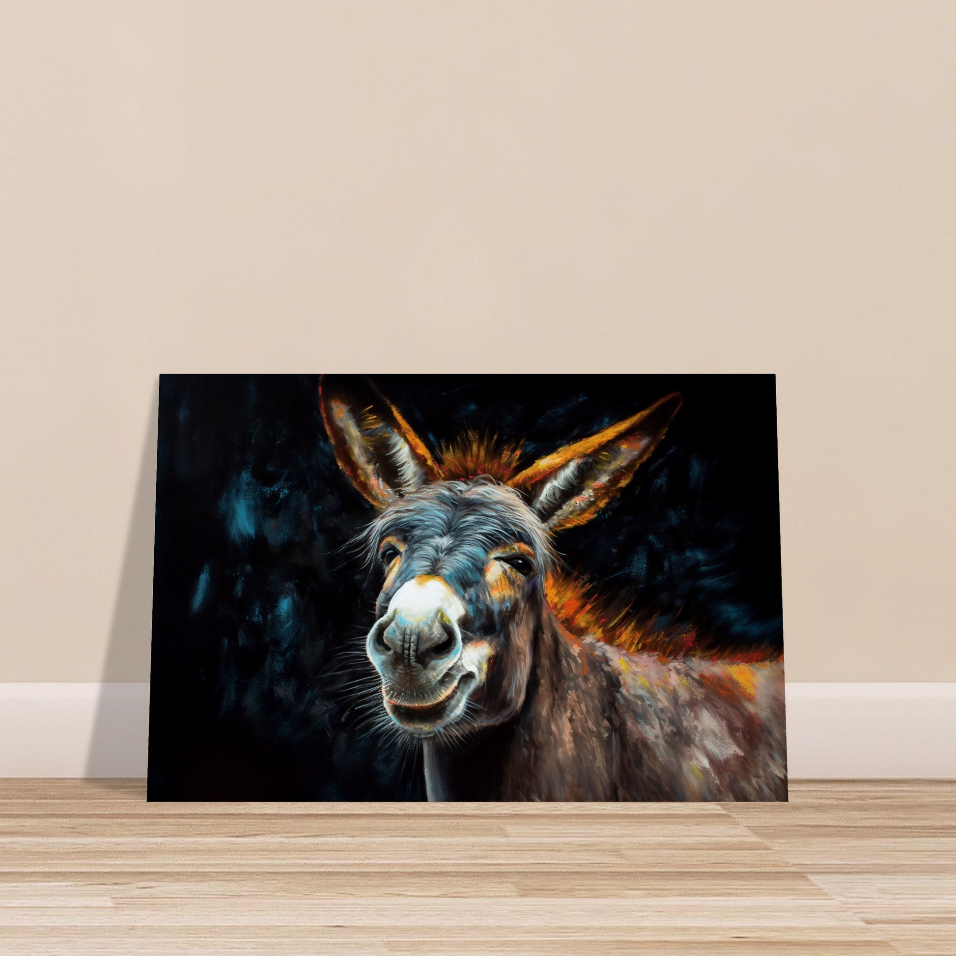 Happy Donkey! Unframed Print Oil Painting Style - Wildlife Animal Wall Art, Farm Animal, Farmer Gift - CanvasityCrafts - Free Shipping