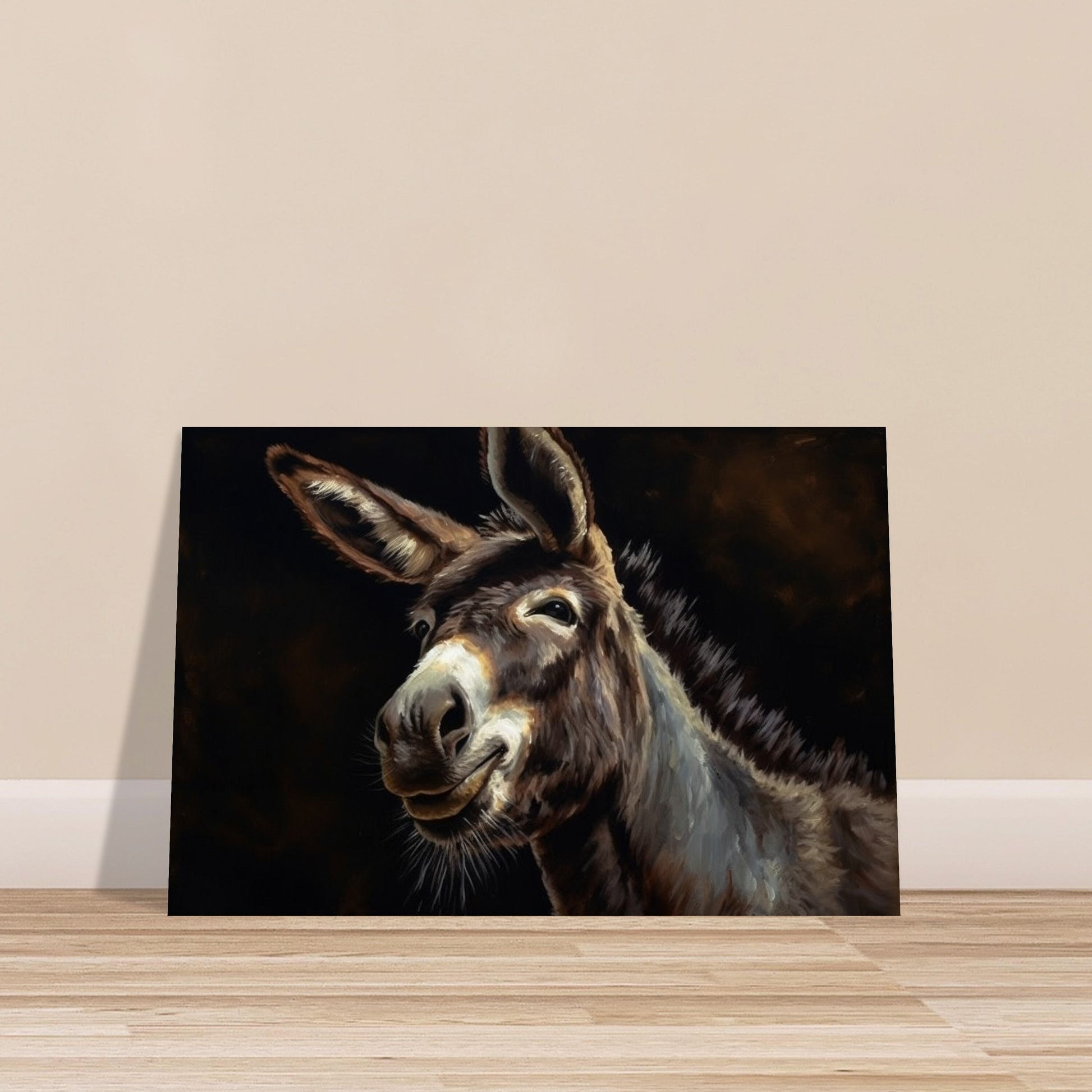 Happy Donkey! Unframed Print Oil Painting Style - Wildlife Animal Wall Art, Farm Animal, Farmer Gift - CanvasityCrafts - Free Shipping