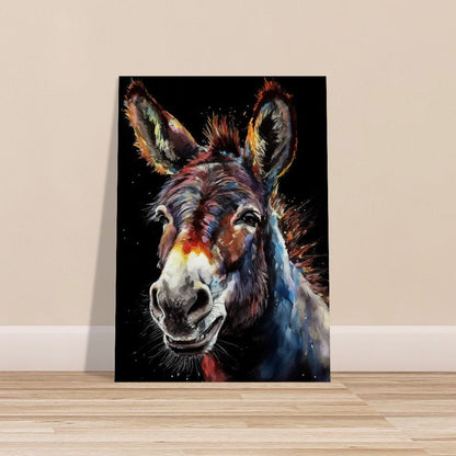 Happy Donkey Beautiful Premium Print - Unframed Oil Painting Style - Wildlife Animal Wall Art, Farm Animal, Farmer Gift - CanvasityCrafts - Free Shipping