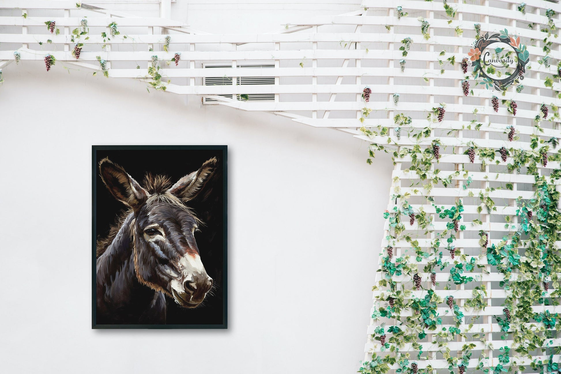 Happy Donkey Abstract Premium Print - Unframed Oil Painting Style - Wildlife Animal Wall Art, Farm Animal, Farmer Gift - CanvasityCrafts - Free Shipping