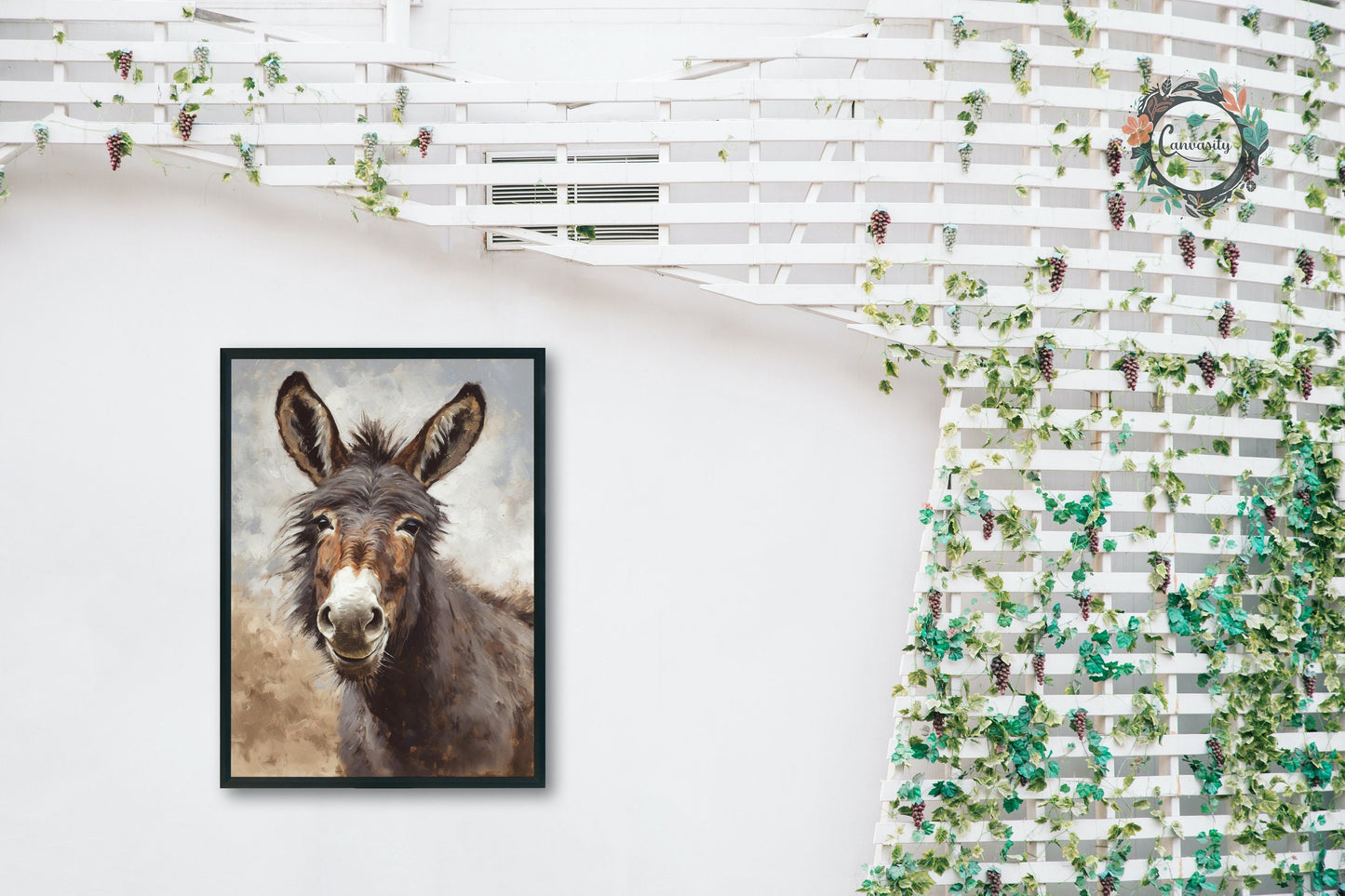 Shaggy Happy Donkey Abstract Premium Print - Unframed Oil Painting Style - Wildlife Animal Wall Art, Farm Animal, Farmer Gift - CanvasityCrafts - Free Shipping