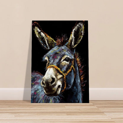 Happy Donkey Beautiful Premium Print - Unframed Pallet Knife Style Poster - Wildlife Animal Wall Art, Farm Animal, Farmer Gift - CanvasityCrafts - Free Shipping