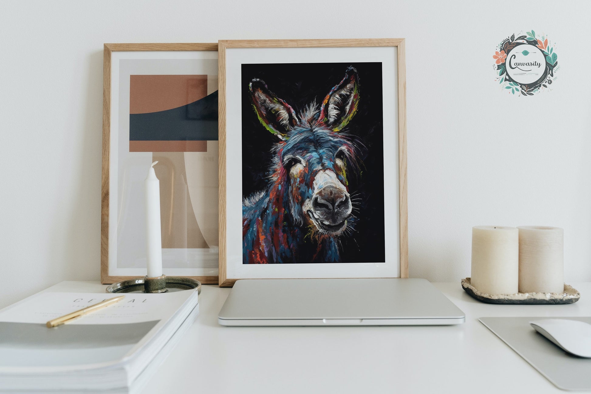 Abstract Happy Donkey Beautiful Premium Print - Unframed Broad Brush Style Poster - Wildlife Animal Wall Art, Farm Animal, Farmer Gift - CanvasityCrafts - Free Shipping