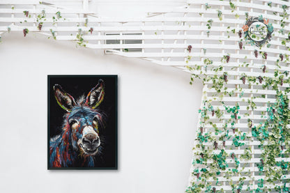 Abstract Happy Donkey Beautiful Premium Print - Unframed Broad Brush Style Poster - Wildlife Animal Wall Art, Farm Animal, Farmer Gift - CanvasityCrafts - Free Shipping