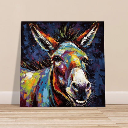 Happy Rainbow Donkey Premium Print - Unframed Pop Art Style Poster - Wildlife Animal Wall Art, Farm Animal, Farmer Gift - CanvasityCrafts - Free Shipping