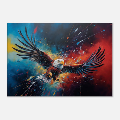 Colorful Bald Eagle Canvas Print - Landscape & Square Painting Picture for Home Office, Living Room Decor, Dad, Mom, painting poster gallary - CanvasityCrafts - Free Shipping