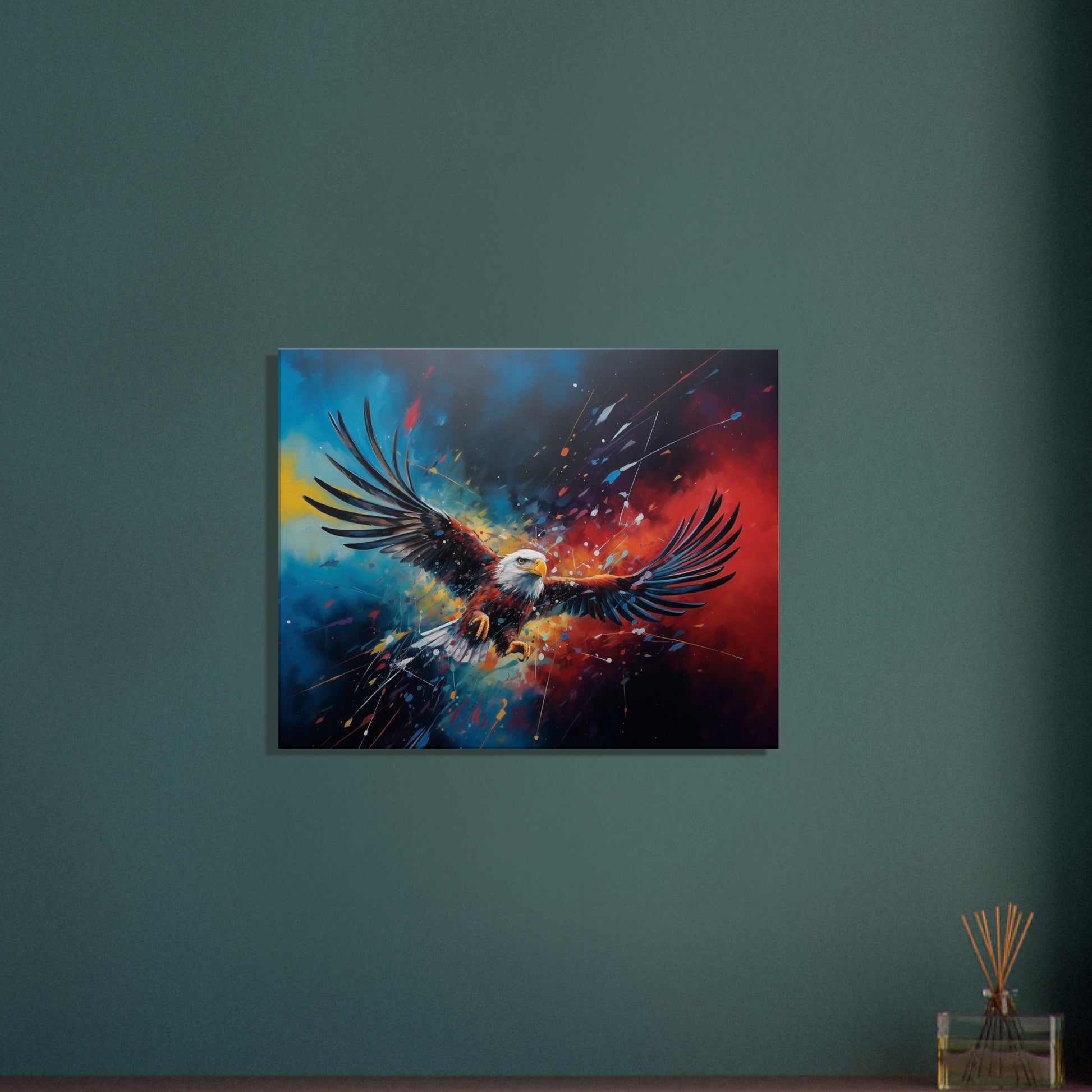 Colorful Bald Eagle Canvas Print - Landscape & Square Painting Picture for Home Office, Living Room Decor, Dad, Mom, painting poster gallary - CanvasityCrafts - Free Shipping