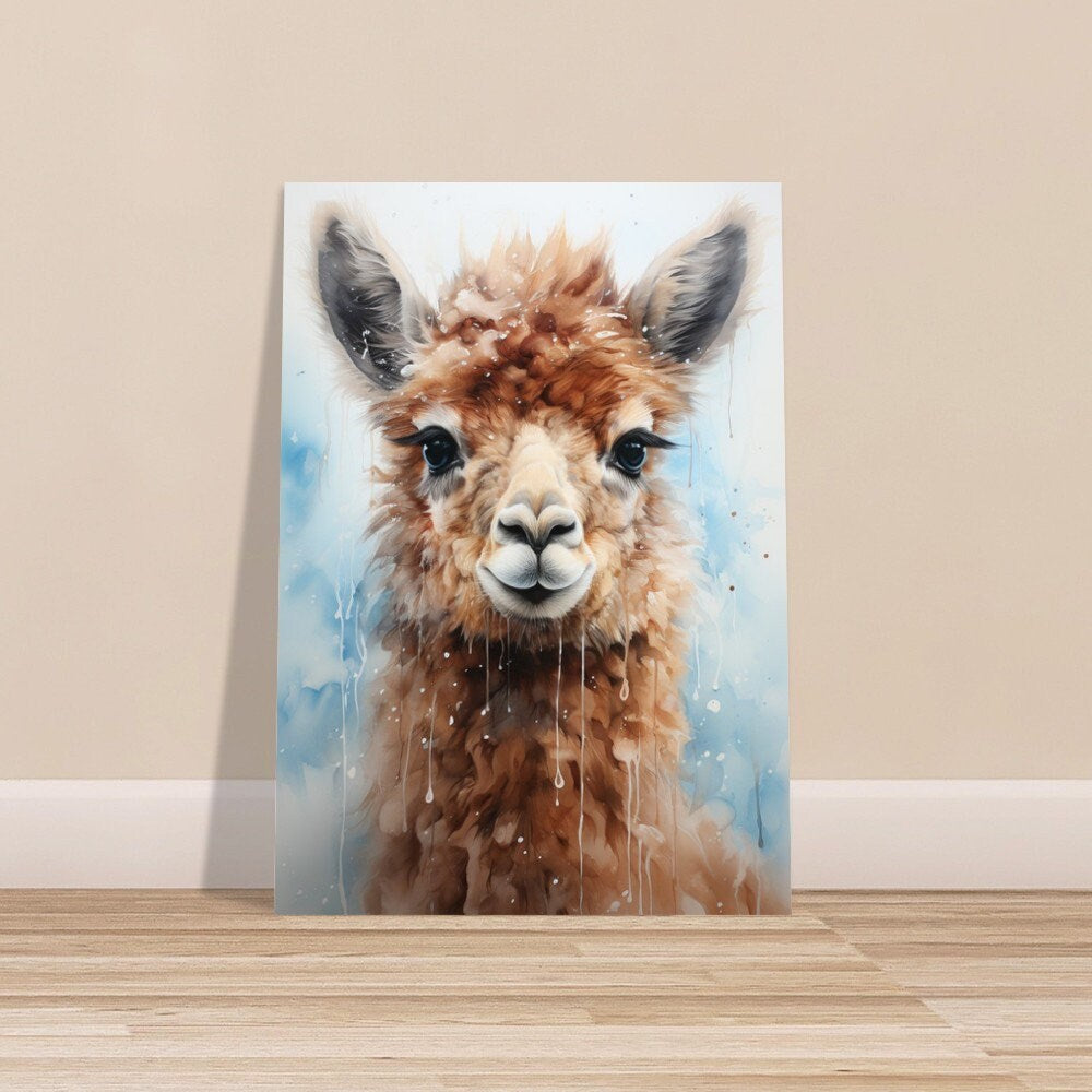 Watercolor Alpaca Premium Print - Colorful Unframed Painting Poster - Wildlife Animal Wall Art, Farm Decor, Farmer Gift, Multicolor Wall Art - CanvasityCrafts - Free Shipping