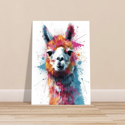 Colorful Alpaca Premium Print - Colorful Unframed Painting Poster - Wildlife Animal Wall Art, Farm Decor, Farmer Gift, Multicolor Wall Art - CanvasityCrafts - Free Shipping