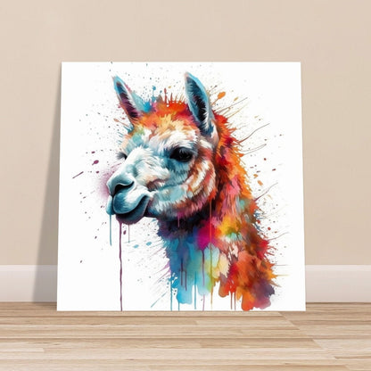 Watercolor Alpaca Premium Print - Colorful Unframed Painting Poster - Wildlife Animal Wall Art, Farm Decor, Farmer Gift, Multicolor Wall Art - CanvasityCrafts - Free Shipping