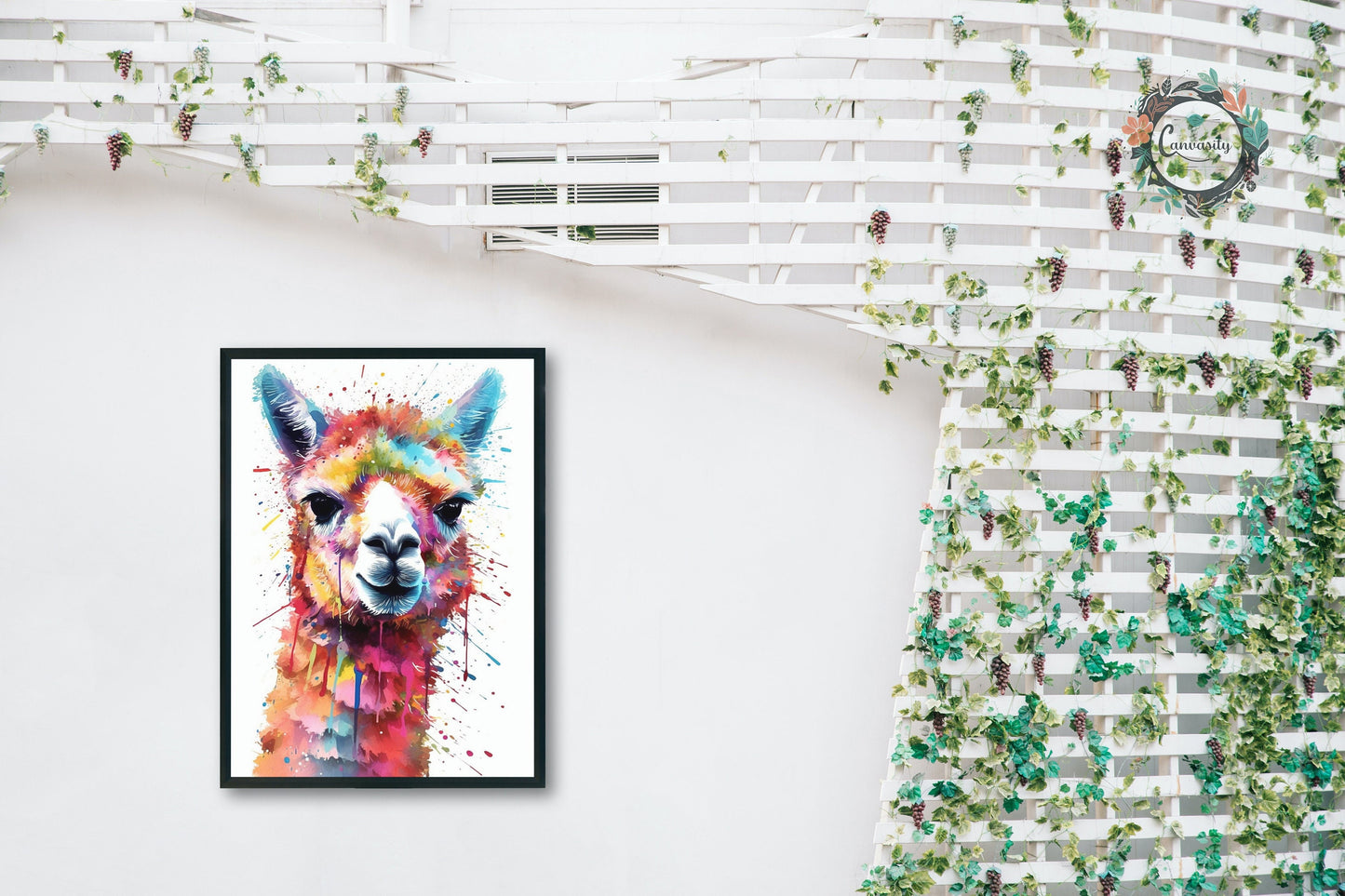 Multicolor Alpaca Premium Print - Colorful Unframed Painting Poster - Wildlife Animal Wall Art, Farm Decor, Farmer Gift, Multicolor Wall Art - CanvasityCrafts - Free Shipping