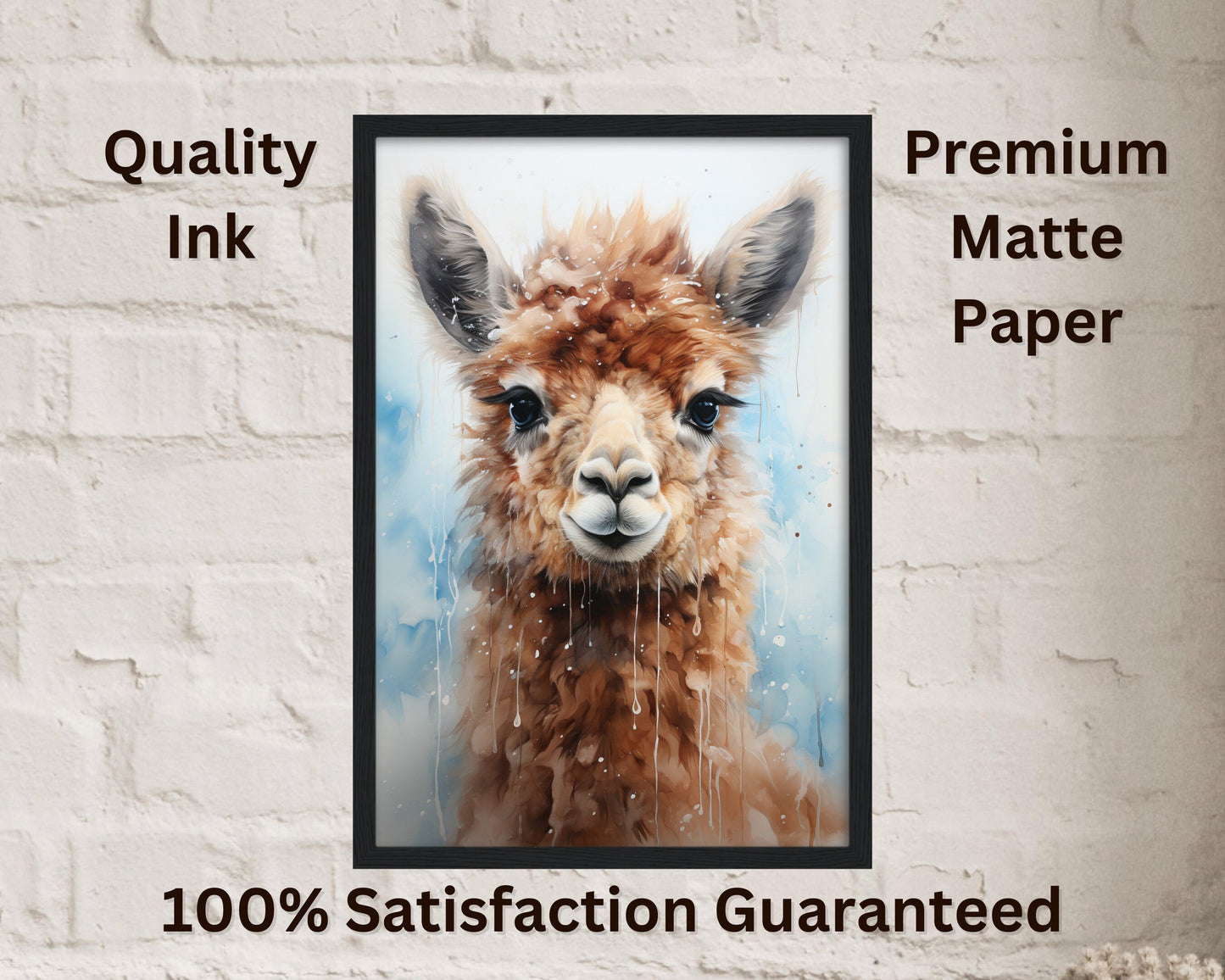 Watercolor Alpaca Premium Print - Colorful Unframed Painting Poster - Wildlife Animal Wall Art, Farm Decor, Farmer Gift, Multicolor Wall Art - CanvasityCrafts - Free Shipping