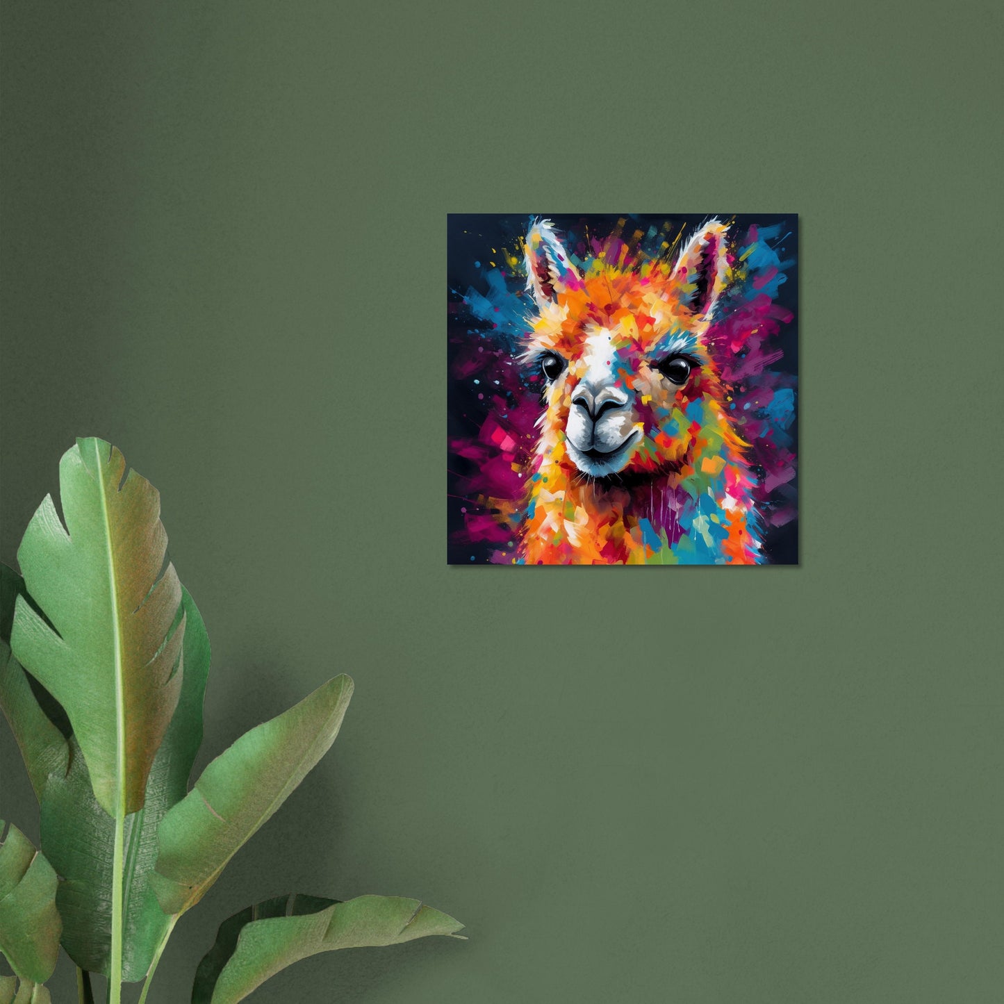 Colorful Alpaca Premium Print - Colorful Unframed Painting Poster - Wildlife Animal Wall Art, Farm Decor, Farmer Gift, Multicolor Wall Art - CanvasityCrafts - Free Shipping