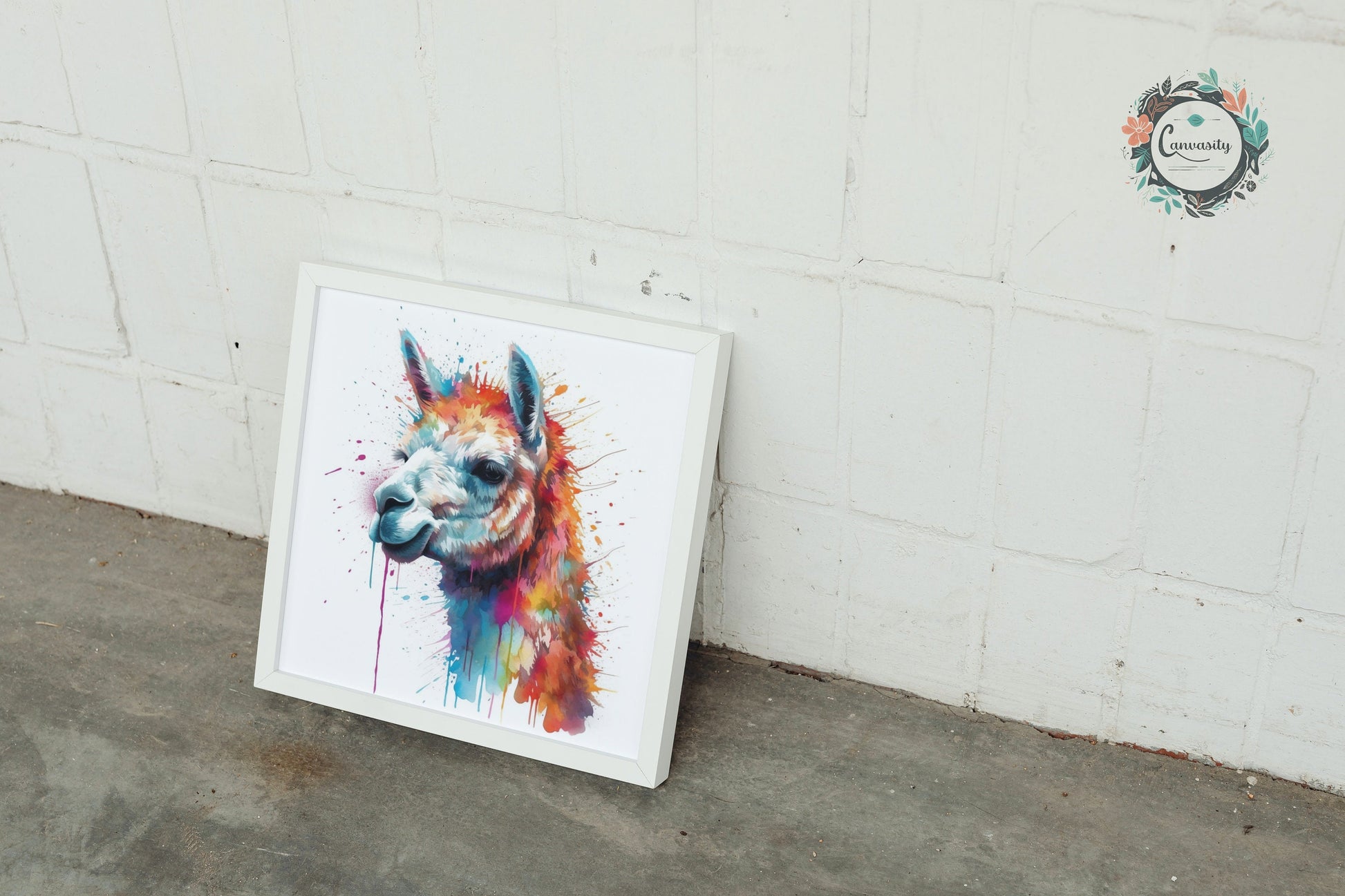 Watercolor Alpaca Premium Print - Colorful Unframed Painting Poster - Wildlife Animal Wall Art, Farm Decor, Farmer Gift, Multicolor Wall Art - CanvasityCrafts - Free Shipping