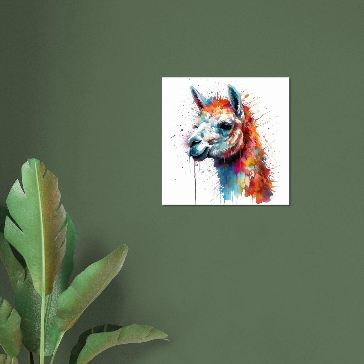 Watercolor Alpaca Premium Print - Colorful Unframed Painting Poster - Wildlife Animal Wall Art, Farm Decor, Farmer Gift, Multicolor Wall Art - CanvasityCrafts - Free Shipping