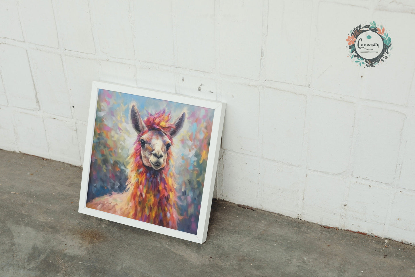 Colorful Rainbow Llama - Multicolor Unframed Premium Painting Poster Print - Animal Wall Art, Funny Farm Decor, Colourful Farmer Gift - CanvasityCrafts - Free Shipping