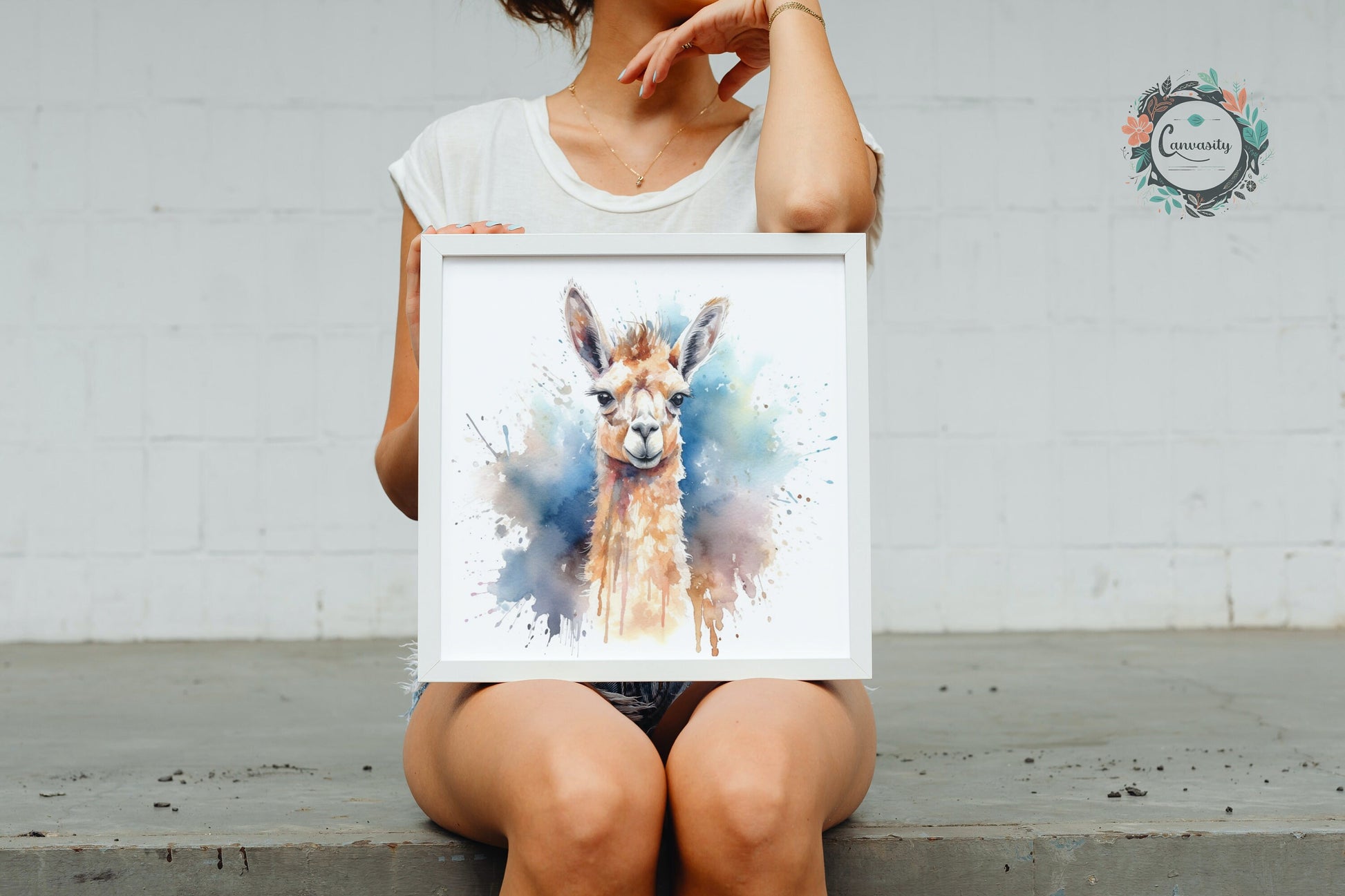 Watercolor Llama - Multicolor Unframed Premium Painting Poster Print - Animal Wall Art, Funny Farm Decor, Colourful Farmer Gift - CanvasityCrafts - Free Shipping