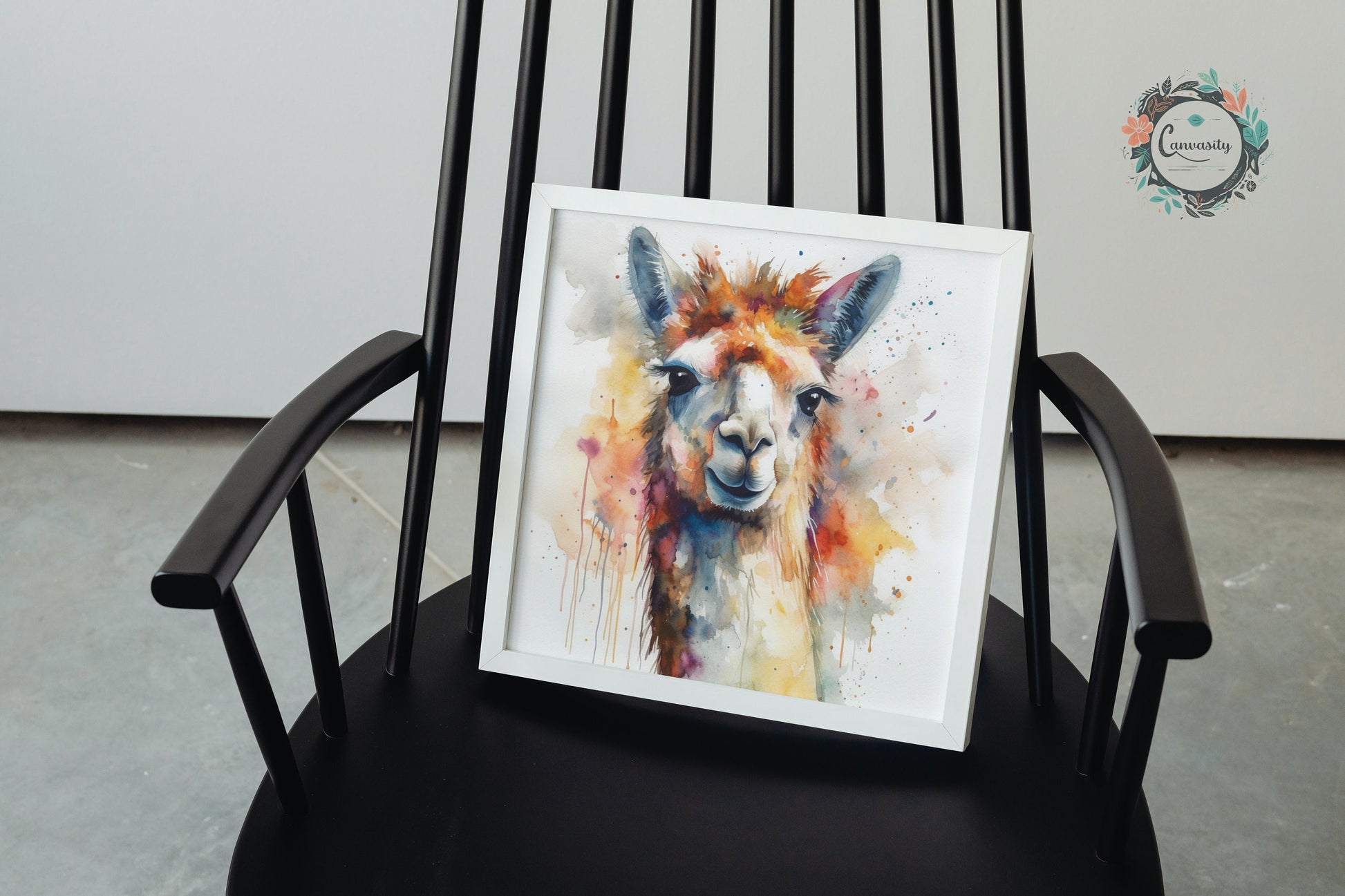 Watercolor Llama - Multicolor Unframed Premium Painting Poster Print - Animal Wall Art, Funny Farm Decor, Colourful Farmer Gift - CanvasityCrafts - Free Shipping