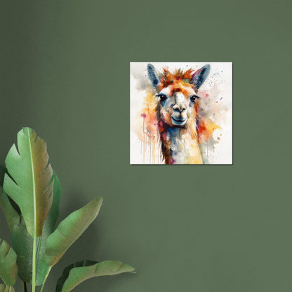 Watercolor Llama - Multicolor Unframed Premium Painting Poster Print - Animal Wall Art, Funny Farm Decor, Colourful Farmer Gift - CanvasityCrafts - Free Shipping