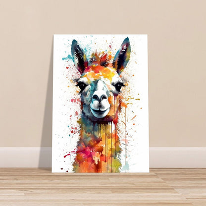 Watercolor Llama - Multicolor Unframed Premium Painting Poster Print - Animal Wall Art, Funny Farm Decor, Colourful Farmer Gift - CanvasityCrafts - Free Shipping