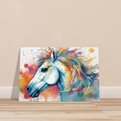 Watercolor Horse Canvas - Painting Picture Print for Horse Rider, Farmer, Nursery, Kids Room, Living Room Decor. Colorful watercolour art - CanvasityCrafts - Free Shipping