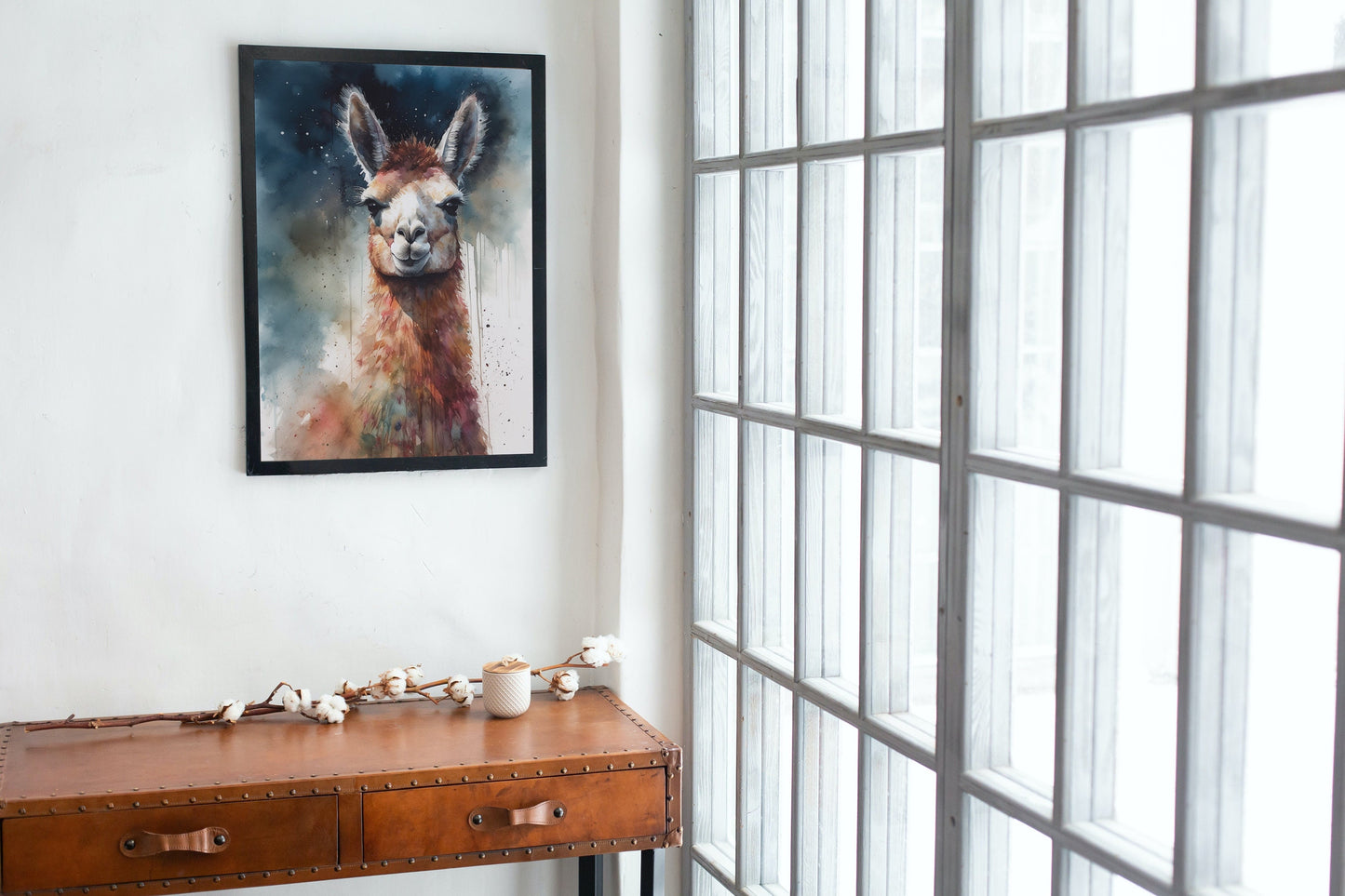 Watercolor Llama - Multicolor Unframed Premium Painting Poster Print - Animal Wall Art, Funny Farm Decor, Colourful Farmer Gift - CanvasityCrafts - Free Shipping