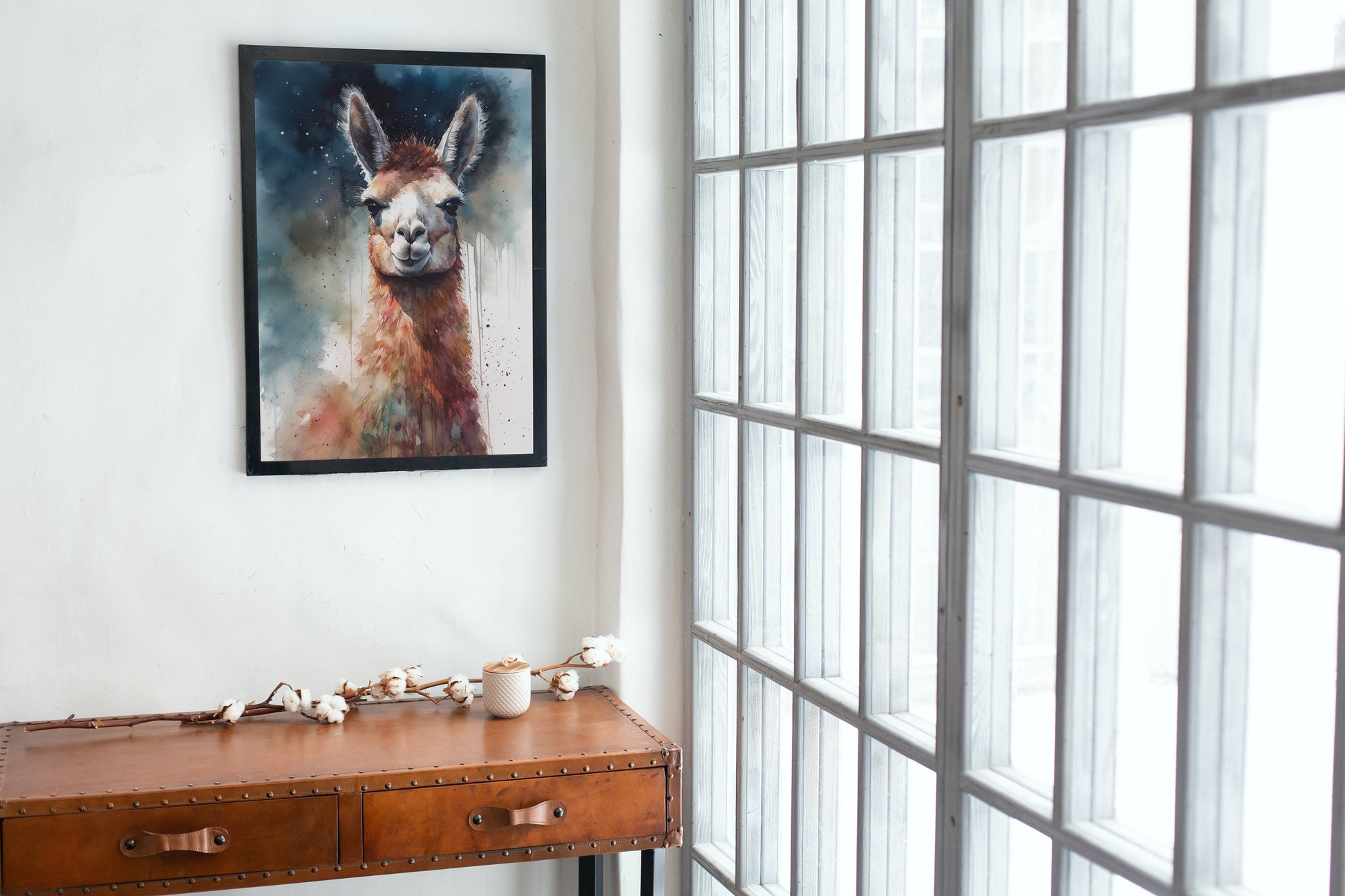 Watercolor Llama - Multicolor Unframed Premium Painting Poster Print - Animal Wall Art, Funny Farm Decor, Colourful Farmer Gift - CanvasityCrafts - Free Shipping