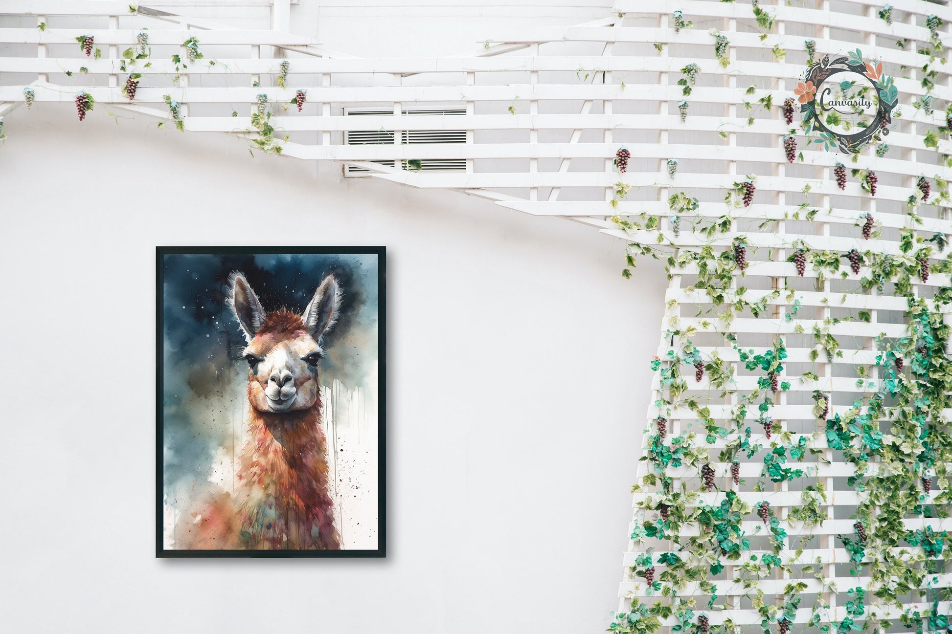 Watercolor Llama - Multicolor Unframed Premium Painting Poster Print - Animal Wall Art, Funny Farm Decor, Colourful Farmer Gift - CanvasityCrafts - Free Shipping