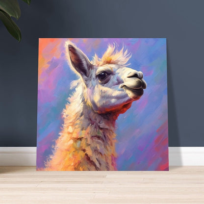 Watercolor Llama Print Square or Landscape - Colorful Animal Wall Art Painting Poster, Farm Farmer Gift, Funny Llama - CanvasityCrafts - Free Shipping