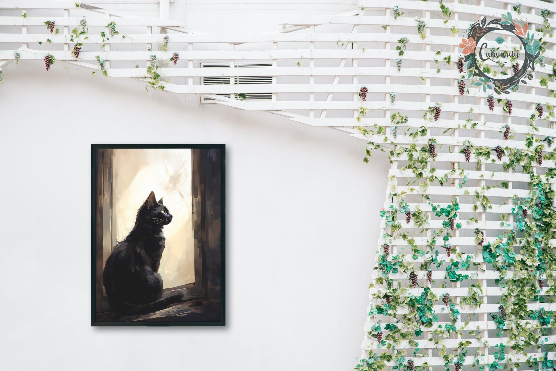 Black Cat at Sunrise Premium Poster or Canvas Print - sunset Decor, Colourful Cat Lover Gift, Le Chat Noir, Pretty Feline Wall Art, Fine Art - CanvasityCrafts - Free Shipping