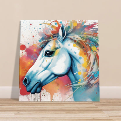 Watercolor Horse Canvas - Painting Picture Print for Horse Rider, Farmer, Nursery, Kids Room, Living Room Decor. Colorful watercolour art - CanvasityCrafts - Free Shipping