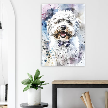 Coton De Tulear Poster Print. Abstract Watercolour Paint Splash Wall Decor Gift, Colourful White Dog Lover Painting, Splatter Paint Portrait - CanvasityCrafts - Free Shipping