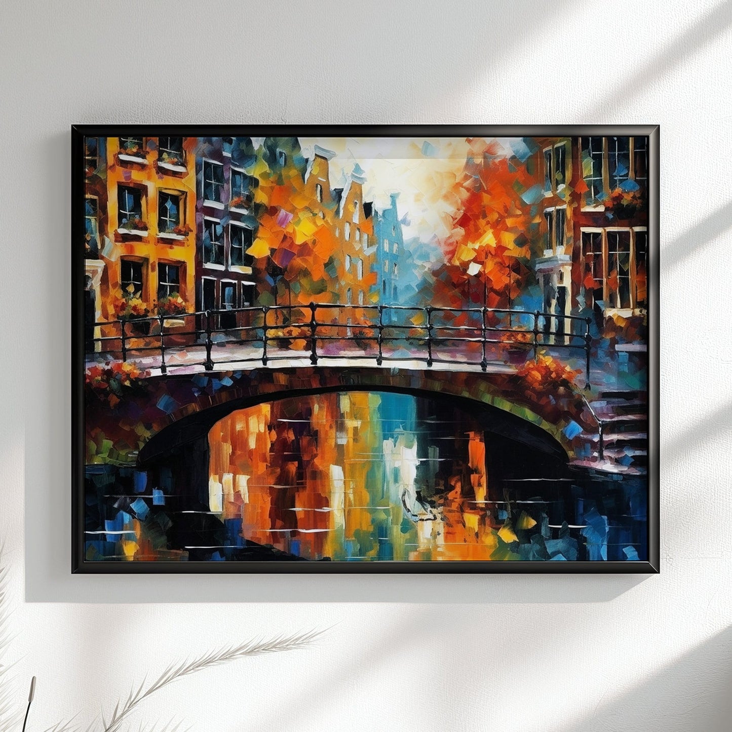 Amsterdam Canals Poster Print. Impressionism Cityscape, Abstract Netherlands Travel Wall Decor Gift Colourful Dutch City Watercolor Painting - CanvasityCrafts - Free Shipping