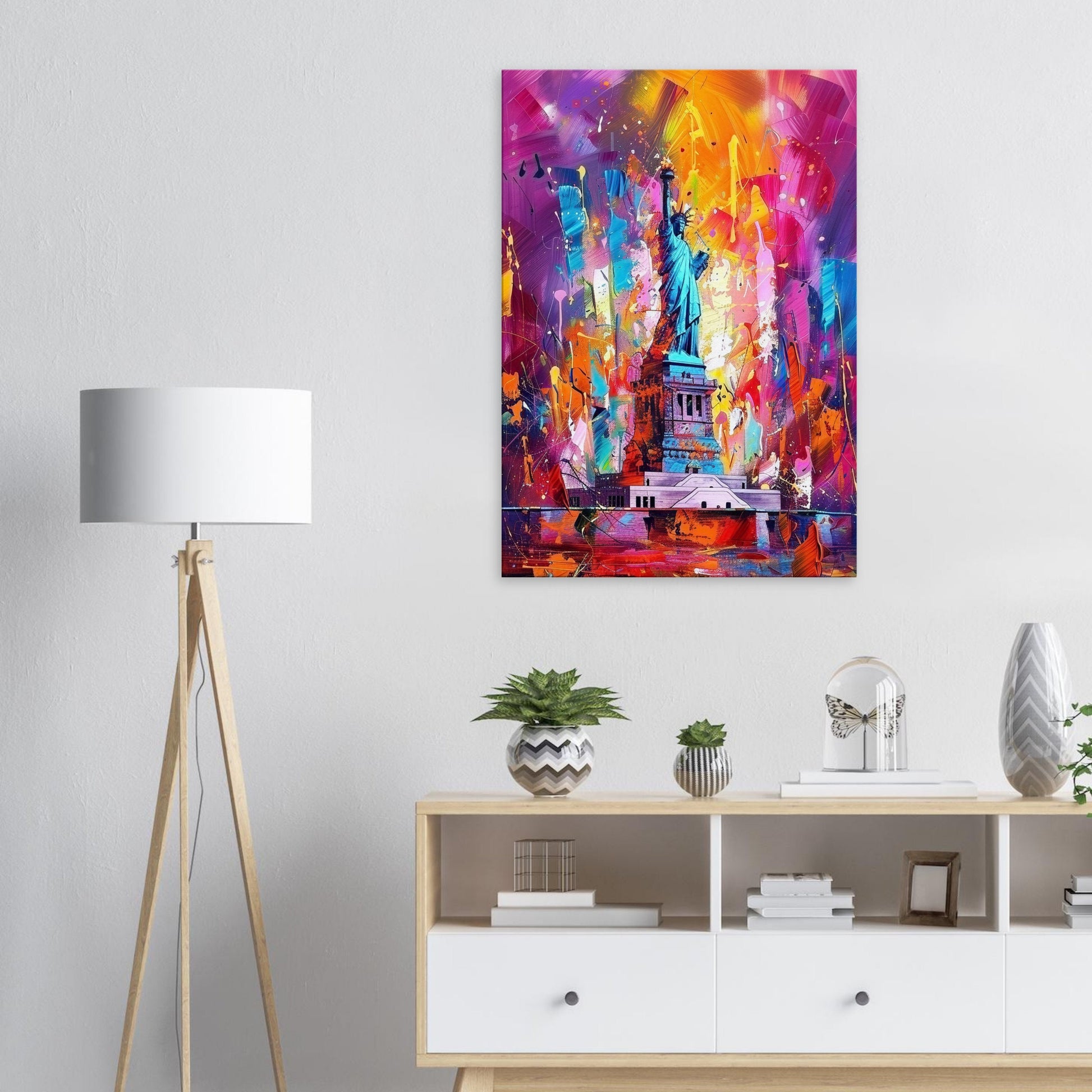 Statue of Liberty New York City Canvas Print Street Art Graffiti Painting Paint Splash Cityscape Abstract Travel Gift Manhattan America USA - CanvasityCrafts - Free Shipping