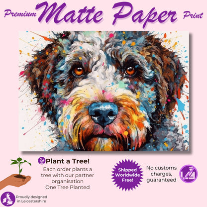 Lagotto Romagnolo Canvas or Poster Print. Colourful Watercolour Happy Truffle Dog Painting Splatter Paint Splash Art Animal Wall Decor Gifts - CanvasityCrafts - Free Shipping