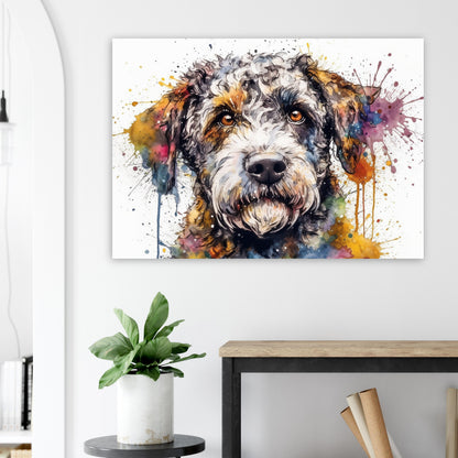 Lagotto Romagnolo Canvas or Poster Print. Colourful Watercolour Happy Truffle Dog Painting Splatter Paint Splash Art Animal Wall Decor Gifts - CanvasityCrafts - Free Shipping