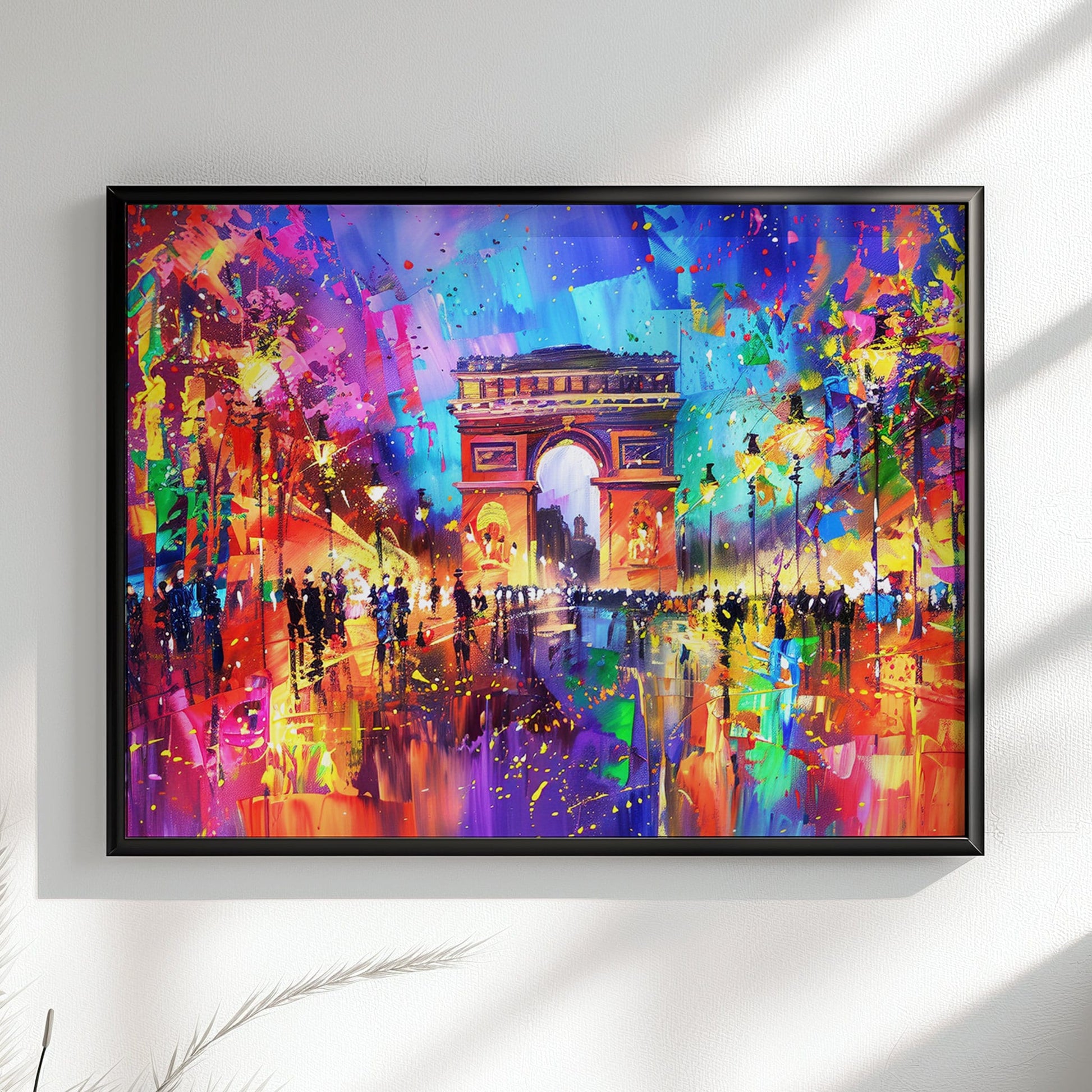 Arc De Triomphe Paris Cityscape Poster Print. Abstract French Wall Decor Painting Gift, Colourful Watercolour France City Decor Paint Splash - CanvasityCrafts - Free Shipping