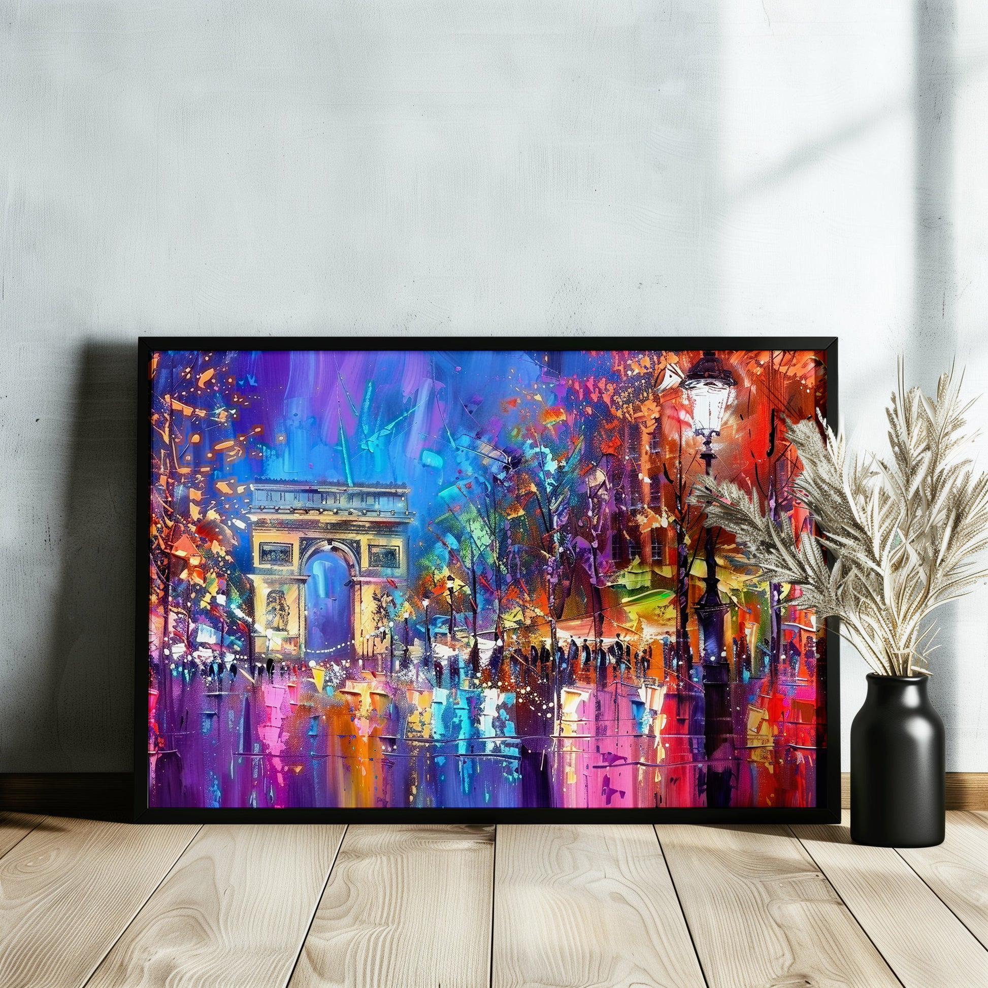 Arc De Triomphe Paris Cityscape Poster Print. Abstract French Wall Decor Painting Gift, Colourful Watercolour France City Decor Paint Splash - CanvasityCrafts - Free Shipping