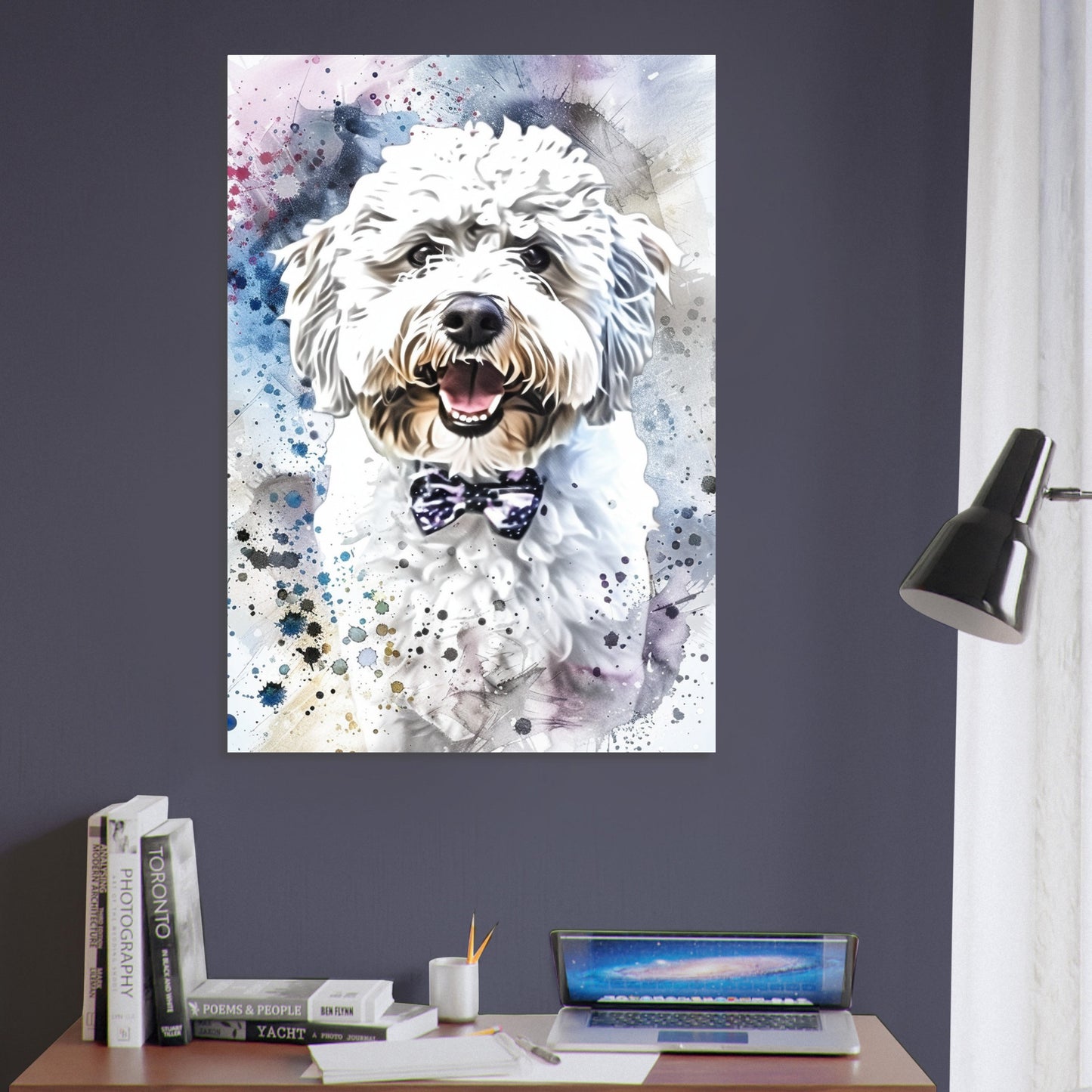 Coton De Tulear Poster Print. Abstract Watercolour Paint Splash Wall Decor Gift, Colourful White Dog Lover Painting, Splatter Paint Portrait - CanvasityCrafts - Free Shipping