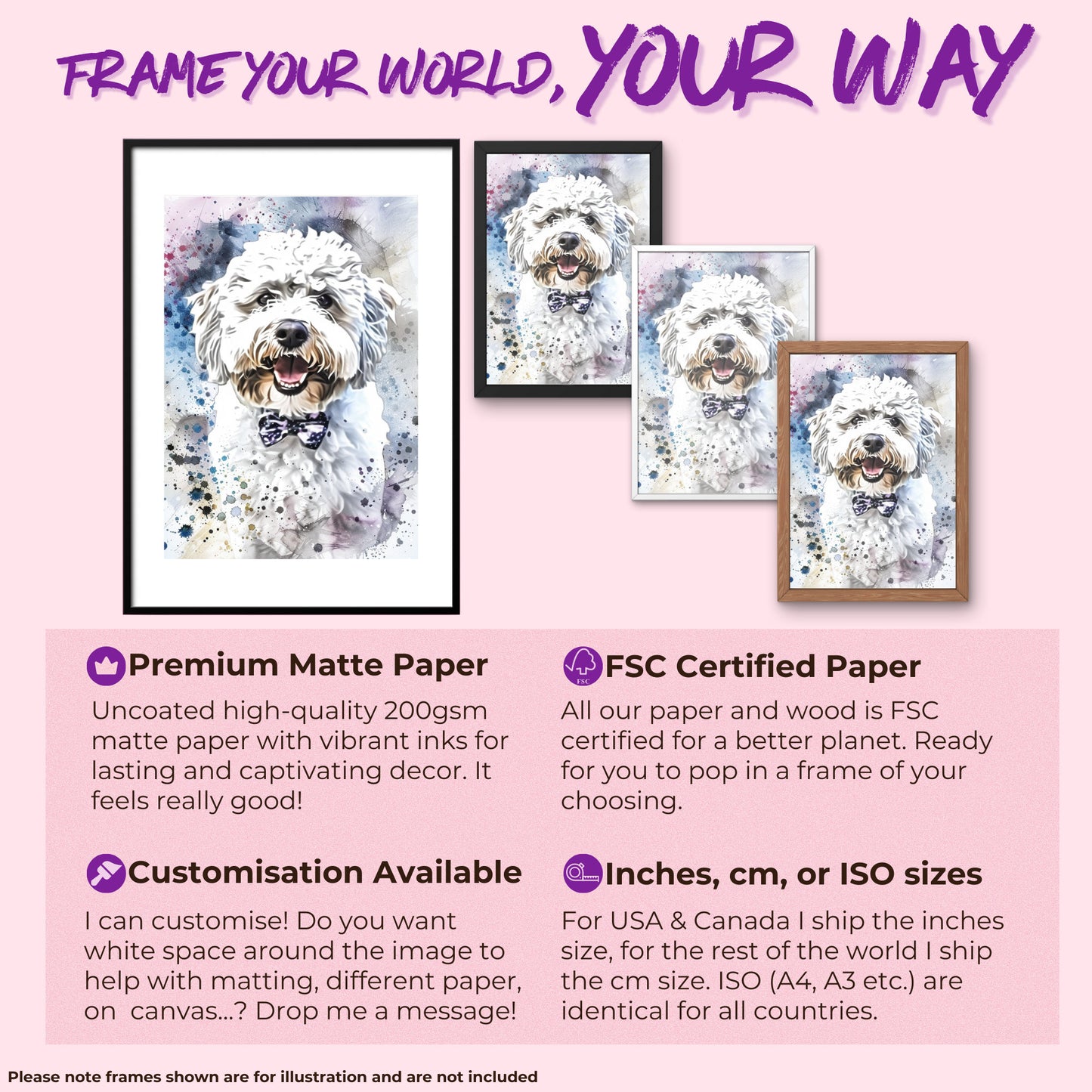 Coton De Tulear Poster Print. Abstract Watercolour Paint Splash Wall Decor Gift, Colourful White Dog Lover Painting, Splatter Paint Portrait - CanvasityCrafts - Free Shipping