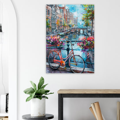 Watercolour Amsterdam Canals Poster Print. Grachtengordel Cityscape Netherlands Travel Wall Decor Painting Gift Colorful Abstract Dutch City - CanvasityCrafts - Free Shipping