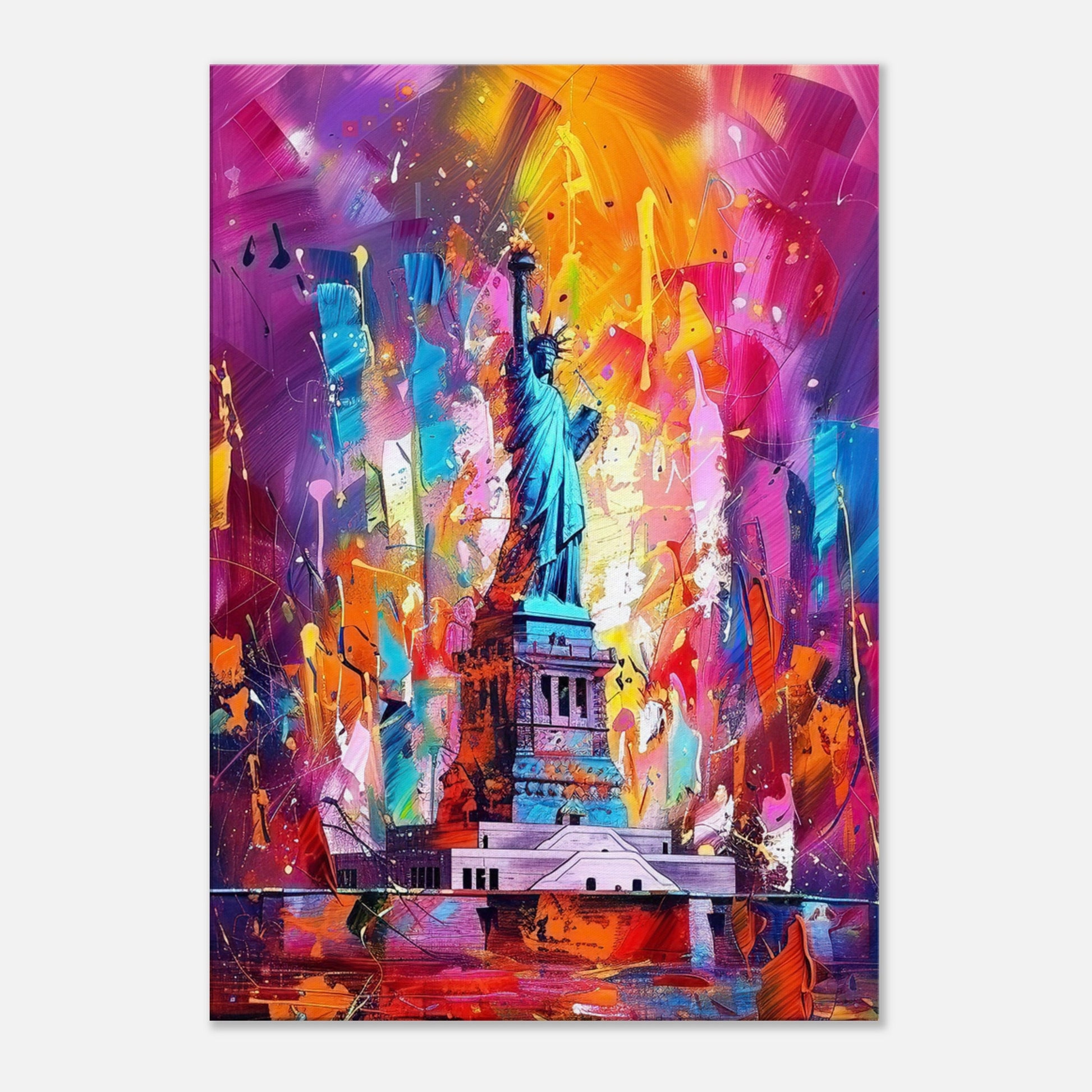 Statue of Liberty New York City Canvas Print Street Art Graffiti Painting Paint Splash Cityscape Abstract Travel Gift Manhattan America USA - CanvasityCrafts - Free Shipping