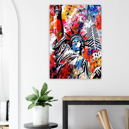 Statue of Liberty New York City Poster Print Street Art Graffiti Painting Paint Splash Cityscape Abstract Travel Gift Manhattan America USA - CanvasityCrafts - Free Shipping