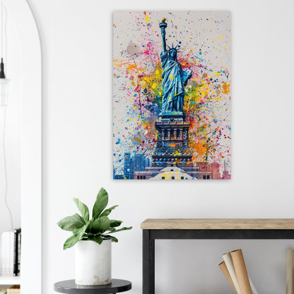 Statue of Liberty New York City Poster Print Street Art Graffiti Painting Paint Splash Cityscape Abstract Travel Gift Manhattan America USA - CanvasityCrafts - Free Shipping